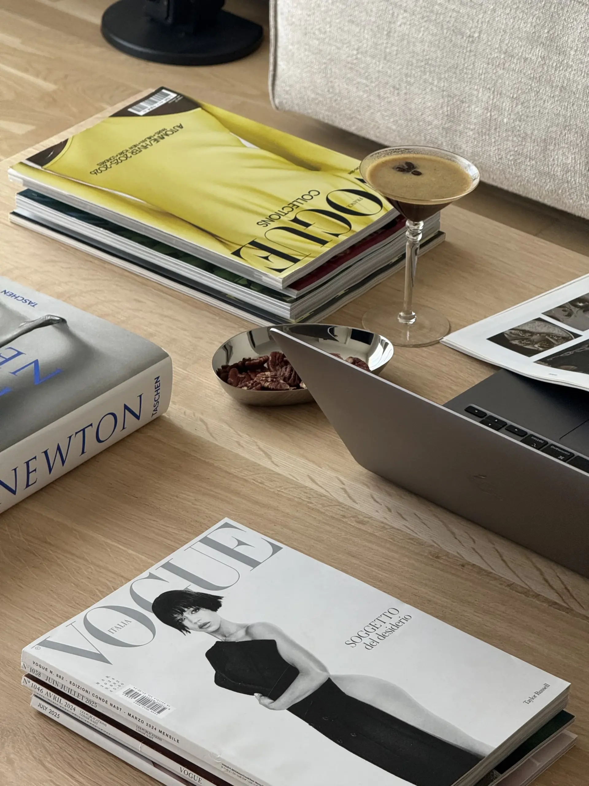 Magazines on a table